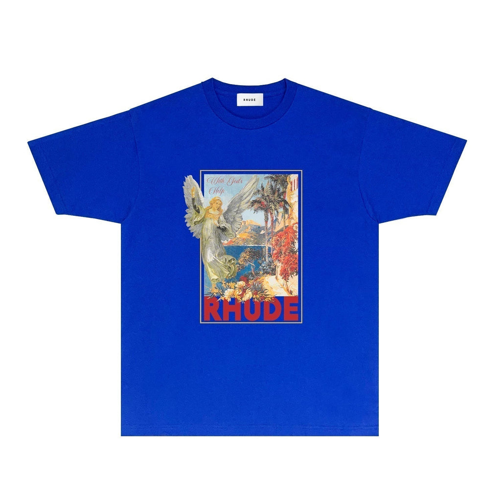 Rhude T-shirts Printed Trendy Pure Cotton
