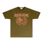 Rhude T-shirts Printed Trendy Pure Cotton