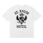 Rhude T-shirts Totem Simple Printing Cotton Casual Short Sleeve Men and Women