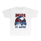 Rhude T-shirts Printed Trendy Pure Cotton