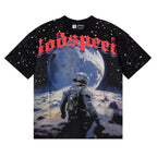 Godspeed T-shirts Astronaut Earth Gypsy Printing Cotton Casual Short Sleeve Men and Women