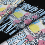 Rhude T-shirt Flag Floral Print Short Sleeve T-shirt