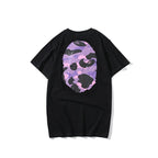 Bathing Ape T-Shirt Summer Purple Camouflage Print Casual Short Sleeve T-shirt