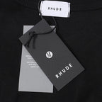 Rhude T-shirts College Badge Printed Cotton Casual Short Sleeve Men and Women