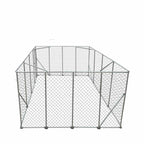 20' x 20' Outdoor Dog Kennel Playpen, Outdoor Dog Runner, Pet Exercise House, Lockable Gate, 6' Chain-Link Fence, TMG-DCP2020
