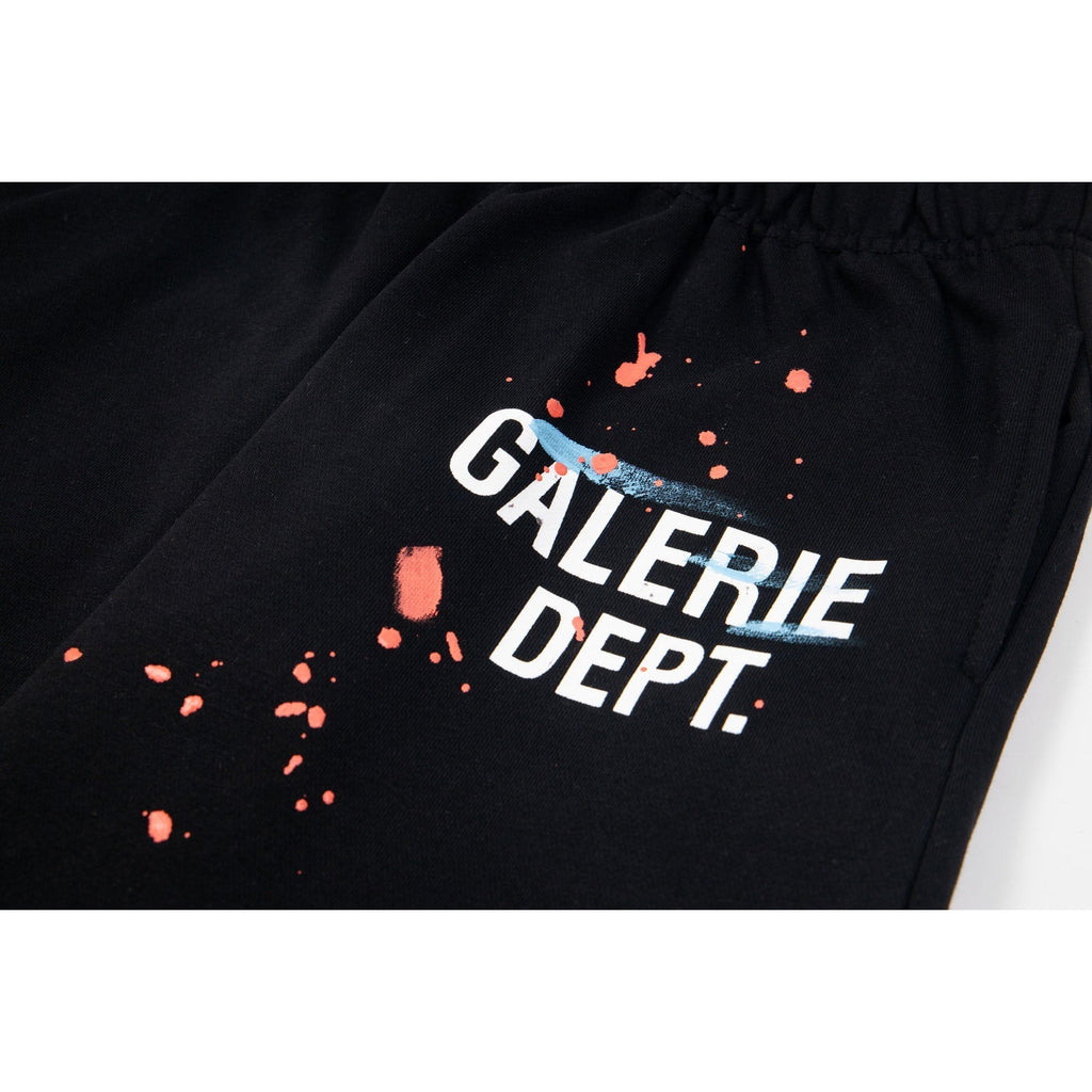 Gallery Dept Sweatpants Hand-painted splashed ink letter patch splicing casual trousers