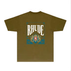 Rhude T-shirts Printed Trendy Pure Cotton