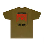 Rhude T-shirts Printed Trendy Pure Cotton