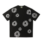Denim Tears Outfit:T-shirt/Shorts (Separate Purchase Options) Puff Print Short Sleeve T-shirt Loose Couple Shorts Suit