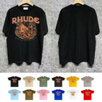 Rhude T-shirts Printed Trendy Pure Cotton
