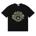 Rhude T-shirts Sturgeon Caviar Printed Cotton Short Sleeves Men and Women