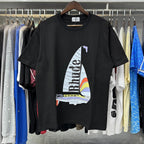 Rhude T-shirts Sailing Printed Cotton Casual Short Sleeves Men and Women