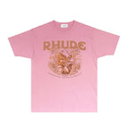 Rhude T-shirts Printed Trendy Pure Cotton