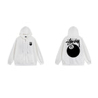 Stussy Hoodie Zip-Up Cardigan Fleece Hooded Sweater