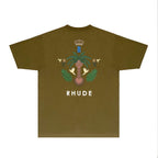 Rhude T-shirts Printed Trendy Pure Cotton