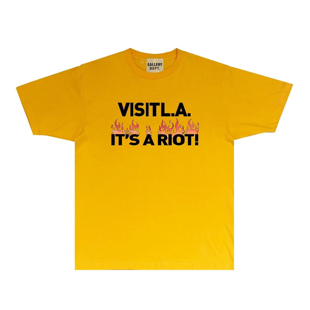 Gallery Dept T Shirt Retro Printed Loose Short-Sleeved Shirt