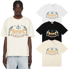 Rhude T-shirts Sardines Badge Printing Cotton Casual Short Sleeve Men and Women