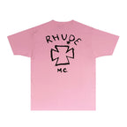 Rhude T-shirts Printed Trendy Pure Cotton