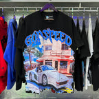 Godspeed T-shirts Convenience Store White Car Printing Cotton Casual Short Sleeve Men's and Women's