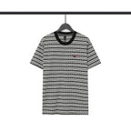 Chrome Heart T Shirts Poison Home Stripe Jacquard Embroidery Short Sleeve Couple T-Shirt