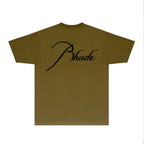 Rhude T-shirts Printed Trendy Pure Cotton