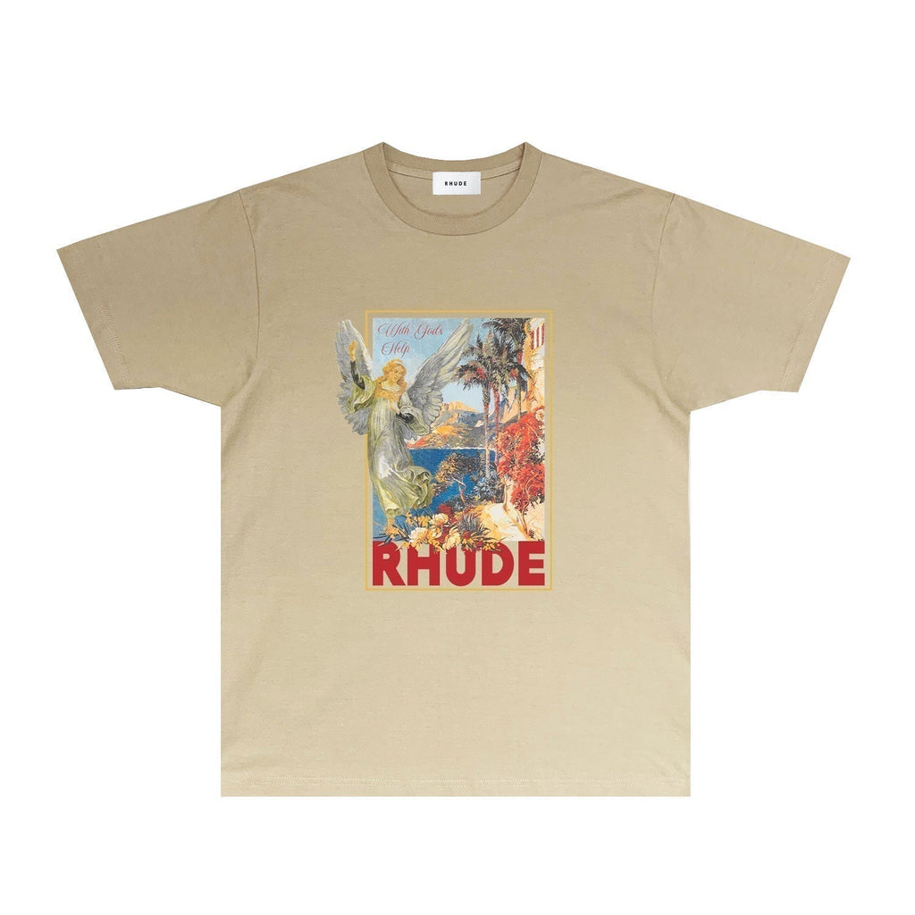 Rhude T-shirts Printed Trendy Pure Cotton