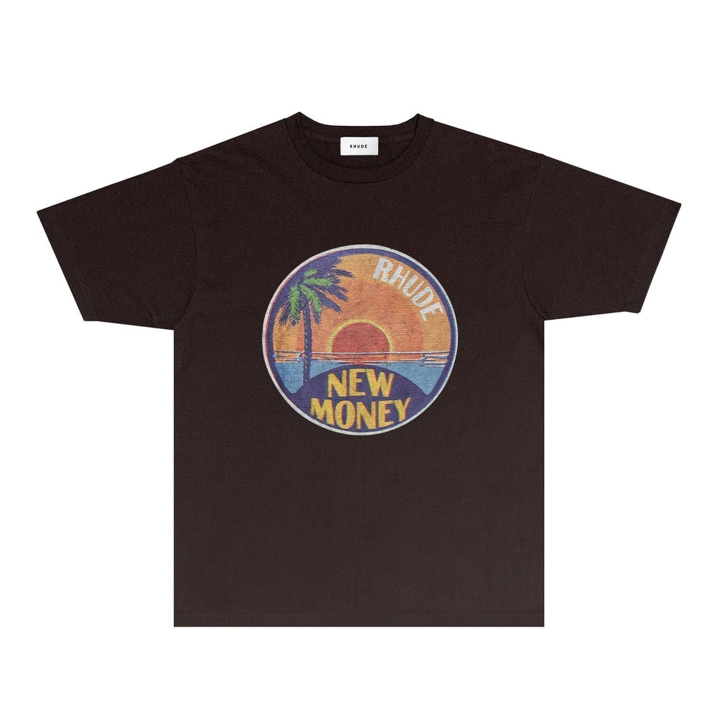 Rhude T-shirts Printed Trendy Pure Cotton