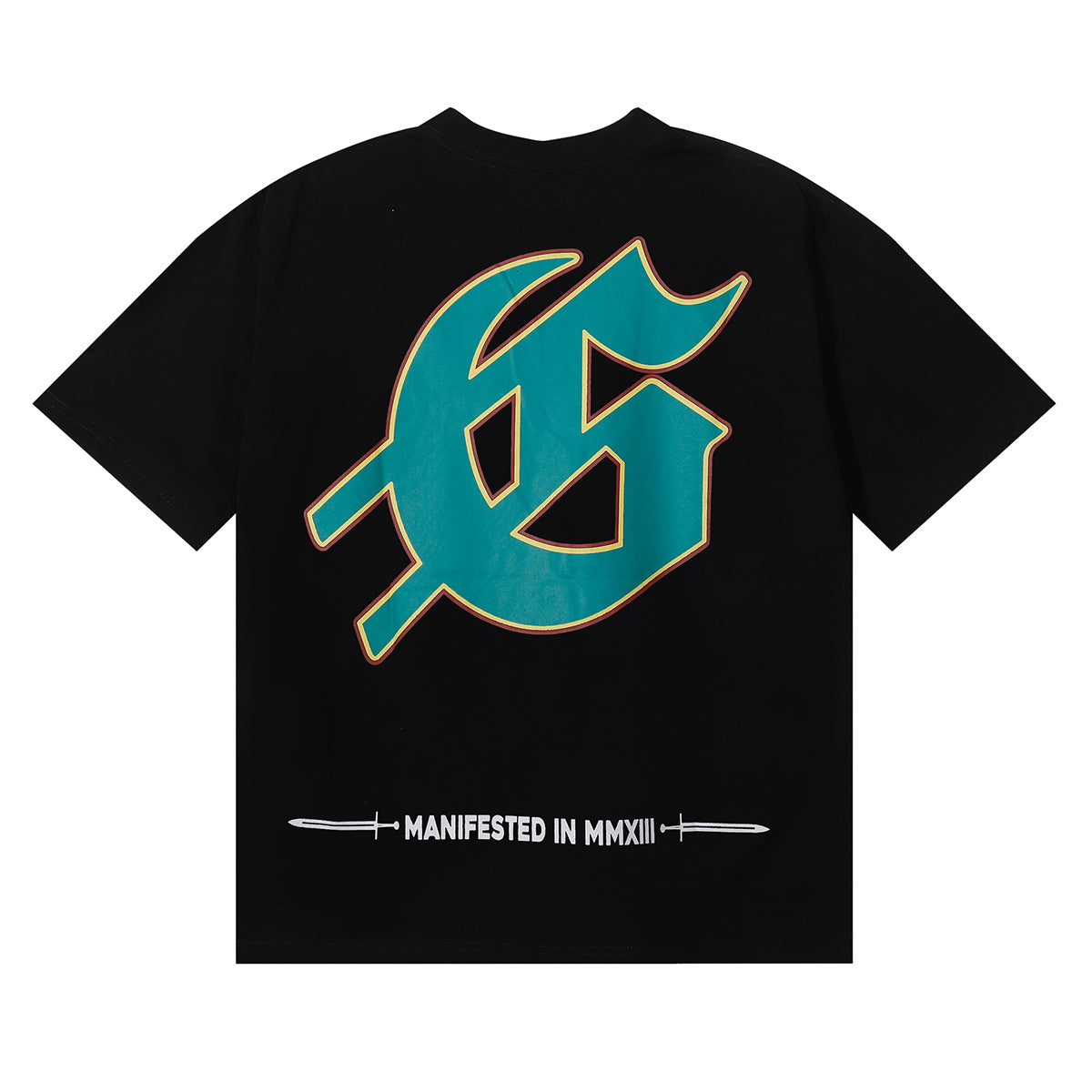 Godspeed T-shirts Speedboat Shark Print Cotton Crew Neck Short Sleeve Men and Women