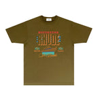 Rhude T-shirts Printed Trendy Pure Cotton
