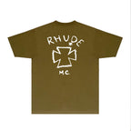 Rhude T-shirts Printed Trendy Pure Cotton