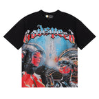 Godspeed T-shirts Astronaut Robot Printed Cotton Casual Short Sleeve Men and Women
