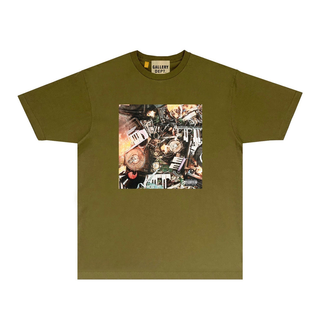 Gallery Dept T Shirt Retro Printed Loose Short-Sleeved Shirt