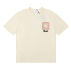 Rhude T-shirts Chevron Red Printed Cotton Casual Short Sleeve Men and Women