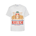 Rhude T-shirt Parrot Wheat Ear Letter Print Short Sleeve T-shirt