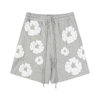 Denim Tears Outfit:T-shirt/Shorts (Separate Purchase Options) Puff Print Short Sleeve T-shirt Loose Couple Shorts Suit