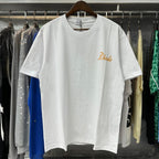Rhude T-shirts Letter Printed Cotton Casual Short Sleeve Men and Women