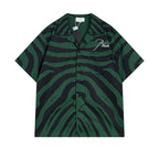 Rhude T-shirt Zebra Letter Embroidery Casual Short Sleeve Shirt, Shorts