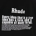Rhude T-shirt Alphabet Slogan Printed Short Sleeve T-shirt