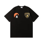 Rhude T-shirt Striped Sunset Snow Mountain Print Short Sleeve T-shirt