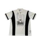 Rhude T-shirt Cross-border European and American trendy brand RHUDE badge letter half zipper mesh lapel short-sleeved T-shirt men's and women's high street polo shirt