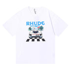 Rhude T-shirt F1 Racing Letter Logo Pattern Short Sleeve T-shirt