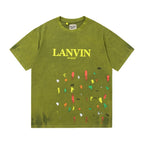 Gallery Dept T-Shirt Hand Painted Splash Ink Letter Short Sleeve T-Shirt
