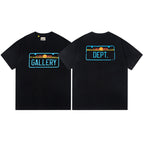 Gallery Dept T-Shirt Letter Pattern Washed Old Short Sleeve T-Shirt
