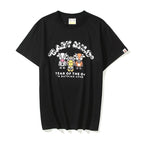 Bathing Ape T-Shirt Summer Plus Size Loose Cartoon Anime Print Short Sleeve T-shirt