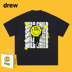 Drew T-shirts Smiley Face Alphabet Graffiti Print