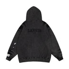 Gallery Dept Hoodie Loose Casual Cardigan Distressed Hoodie