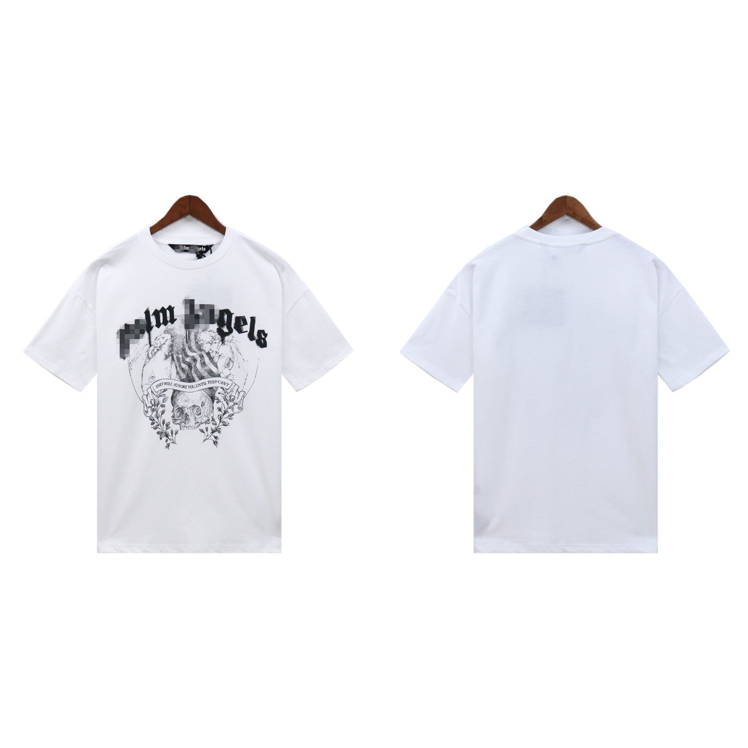 Palm Angels T-shirt Smoke Skull Angel Print Short Sleeve T-shirt