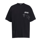 Chrome Heart T Shirts Cross Color Leather Printed Short Sleeve T-Shirt Loose