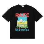 Rhude T-shirt Castle Coconut Letter Print Short Sleeve T-shirt