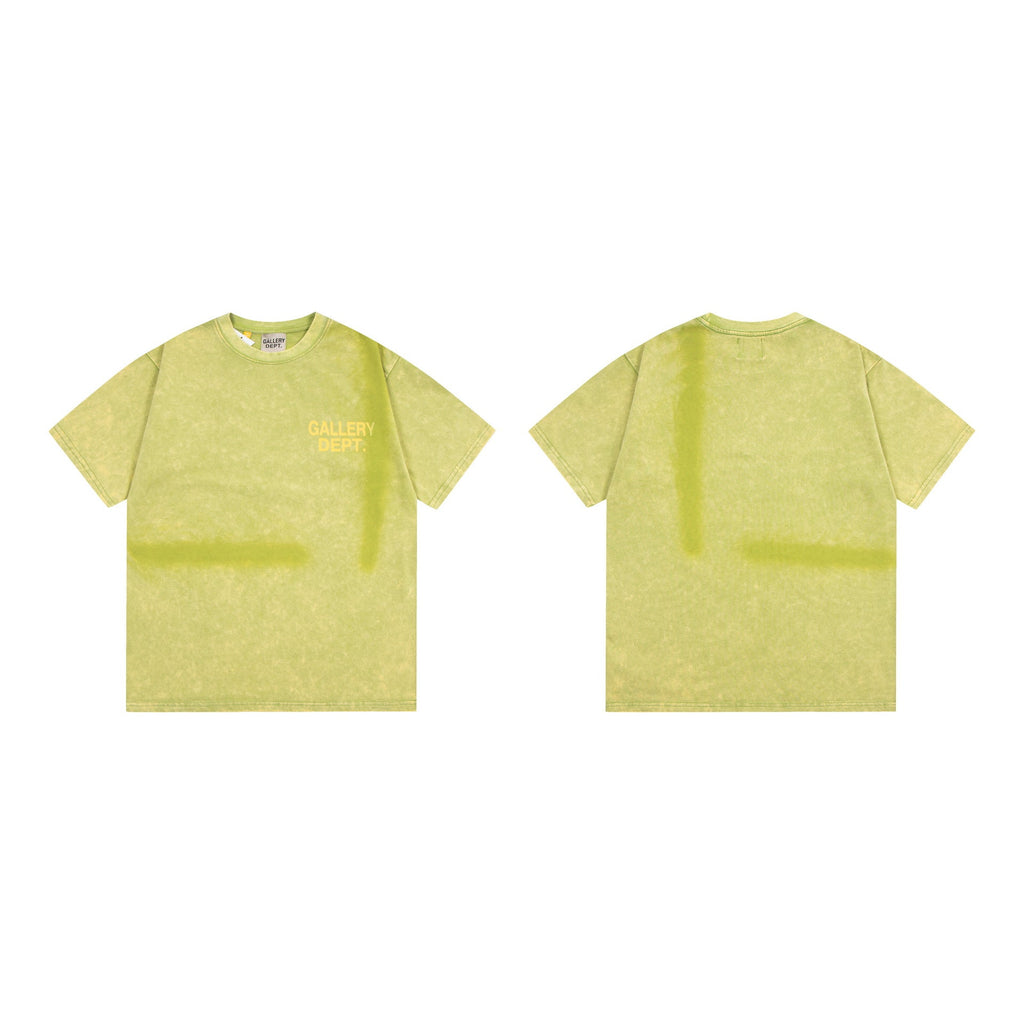 Gallery Dept T-Shirt Ink-splashing Tie-dye Alphabet Short Sleeve T-Shirt